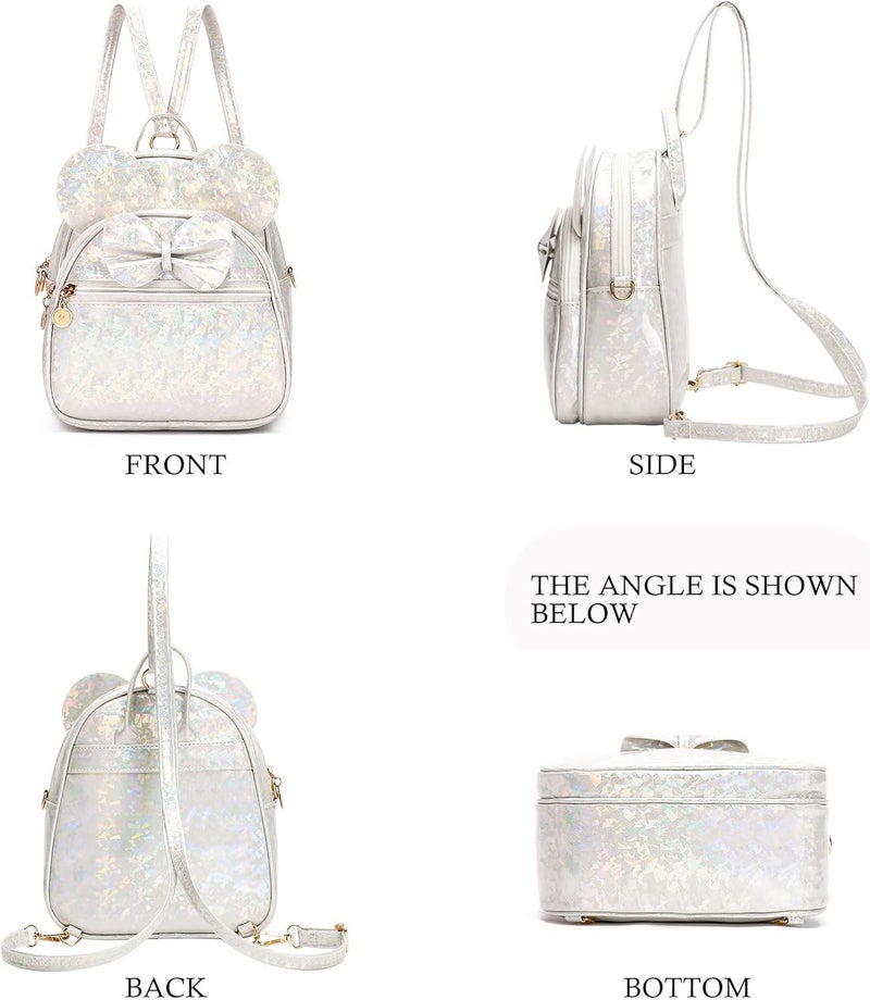 KL928 Girls Mini Backpack Bowknot Polka Dot Cute Small Daypacks Convertible Shoulder Bag Purse for Women - Image 5